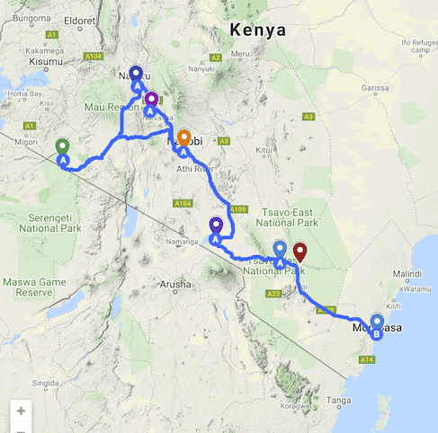 9 day safari Nairobi to Diani Beach
