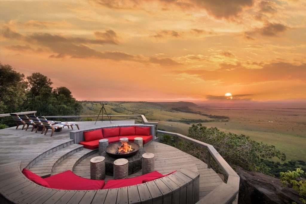 Balcony decking of Angama Safari Lodge accommodation in the Masai Mara National Park